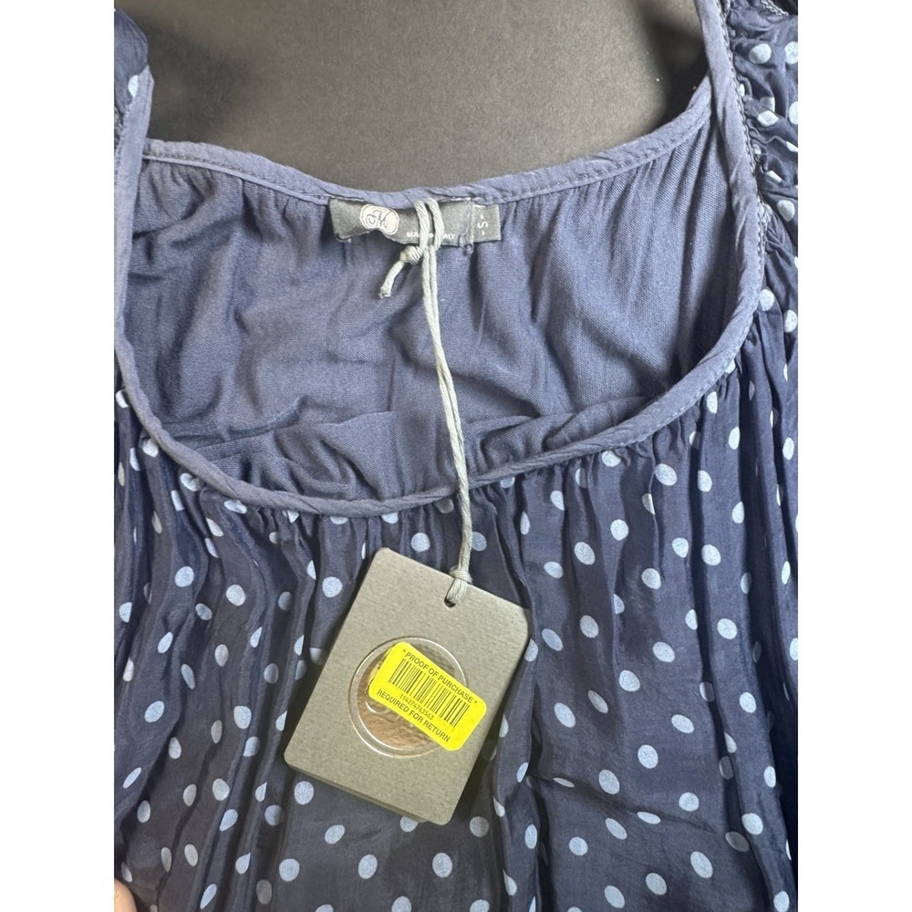 M Made in Italy Womens Mini Dress Polka Dot Black Gray Size S NWT Cold Shoulder - Picture 5 of 6